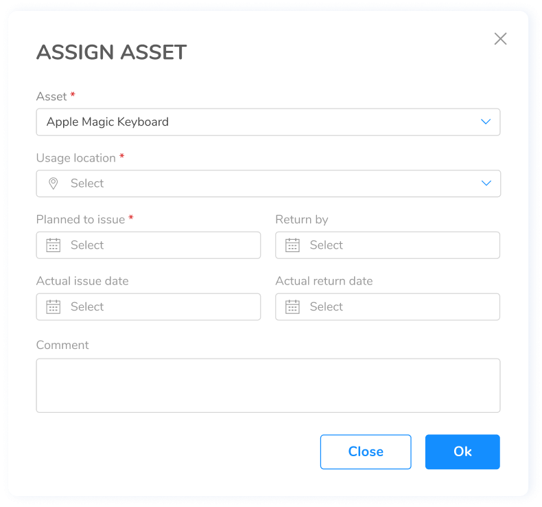 Assign asset